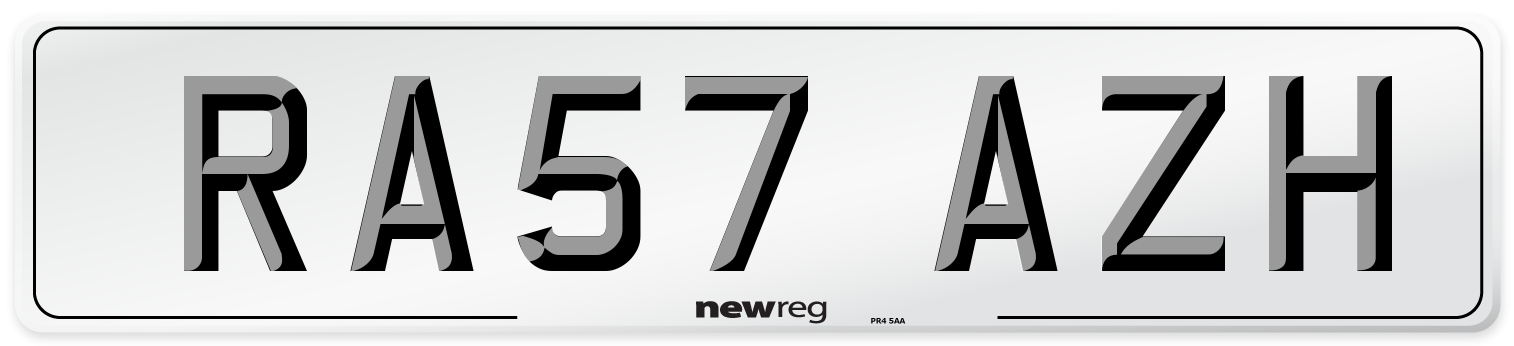 RA57 AZH Number Plate from New Reg